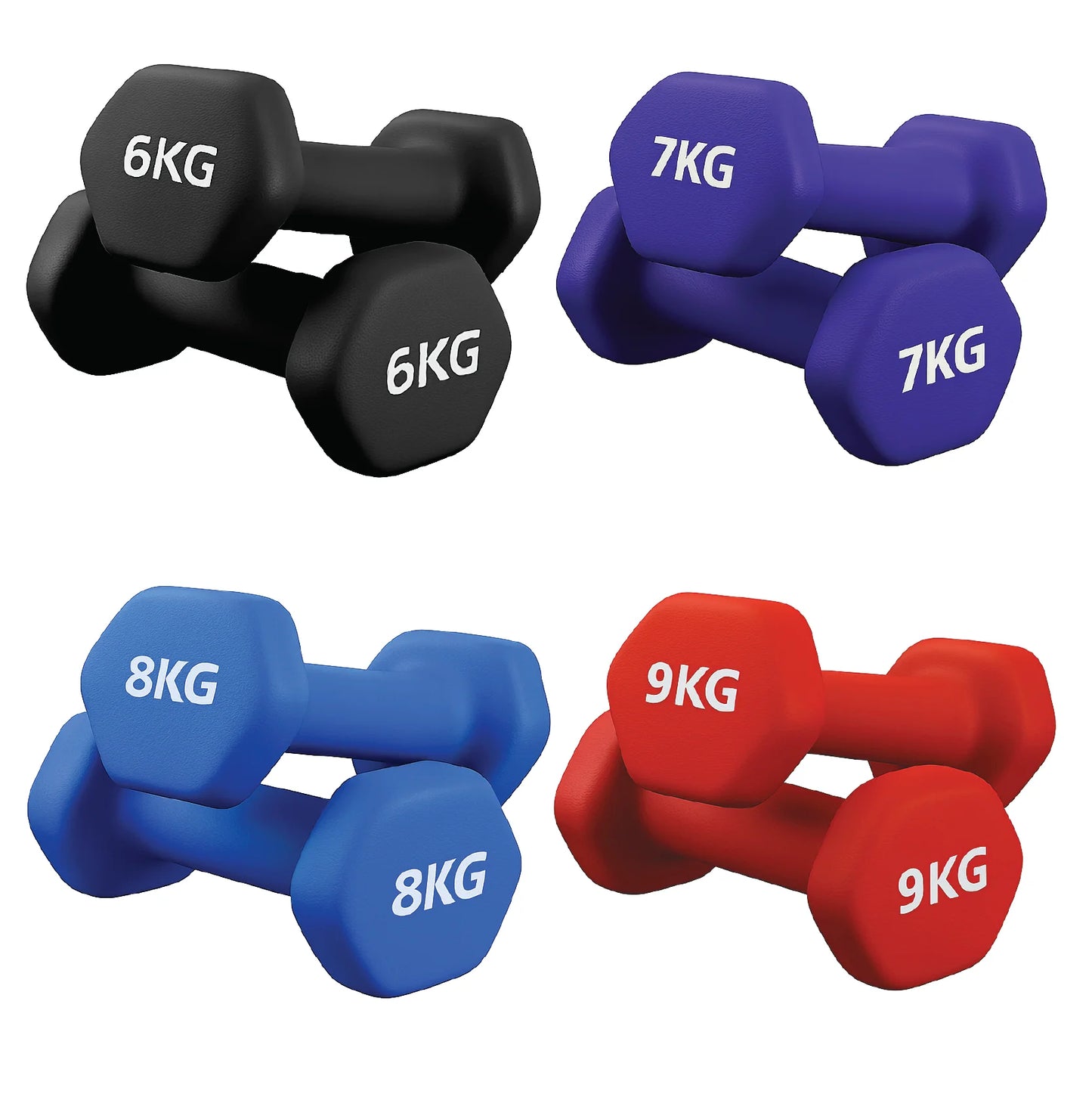 Premium Anti-Roll Neoprene Dumbbells