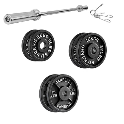 Professional Cast Iron Weight Plates – Strength Training Discs for Home & Commercial Gyms –Pairs, Sets & Optional Barbells
