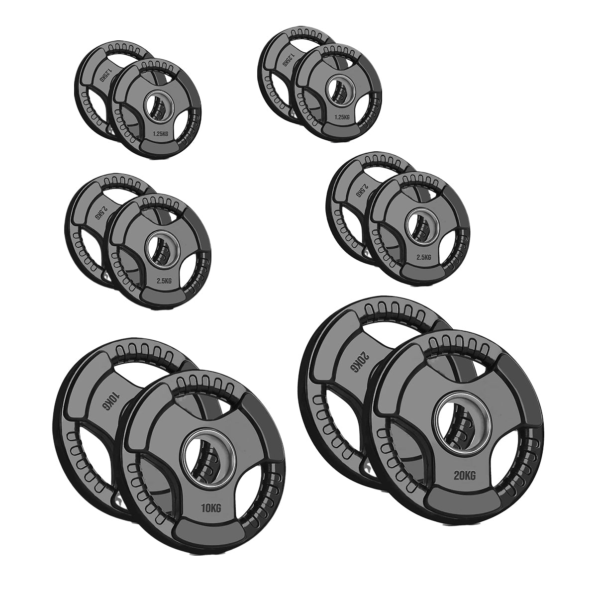 Premium Tri-Grip Olympic Weight Plate - Professional Fitness Equipment for Home and Commercial Gyms - Heavy-Duty Training Gear for Strength and Conditioning - High-Quality Exercise Accessories