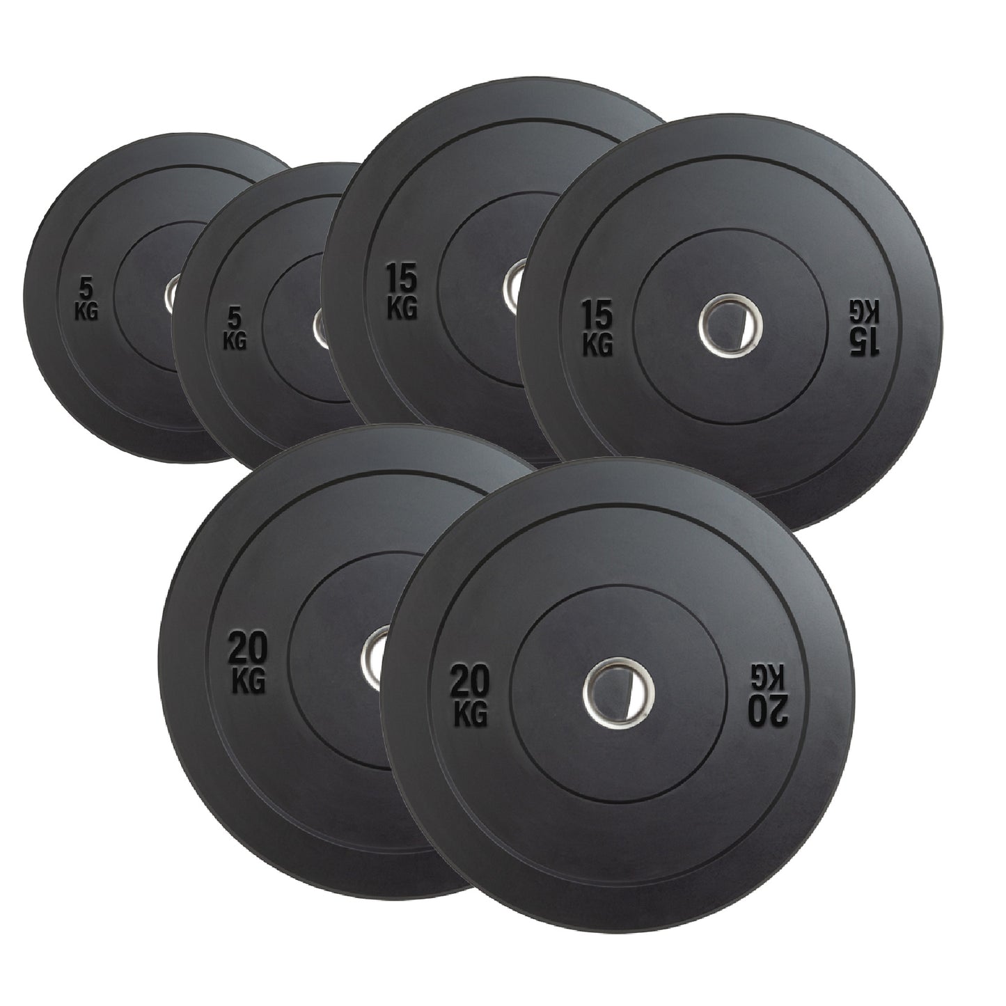 Olympic Bumper Plates – Rubber-Coated Weight Plates with 2'' Steel Insert for Weightlifting, CrossFit & Strength Training