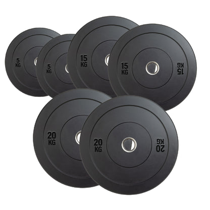 Olympic Bumper Plates – Rubber-Coated Weight Plates with 2'' Steel Insert for Weightlifting, CrossFit & Strength Training