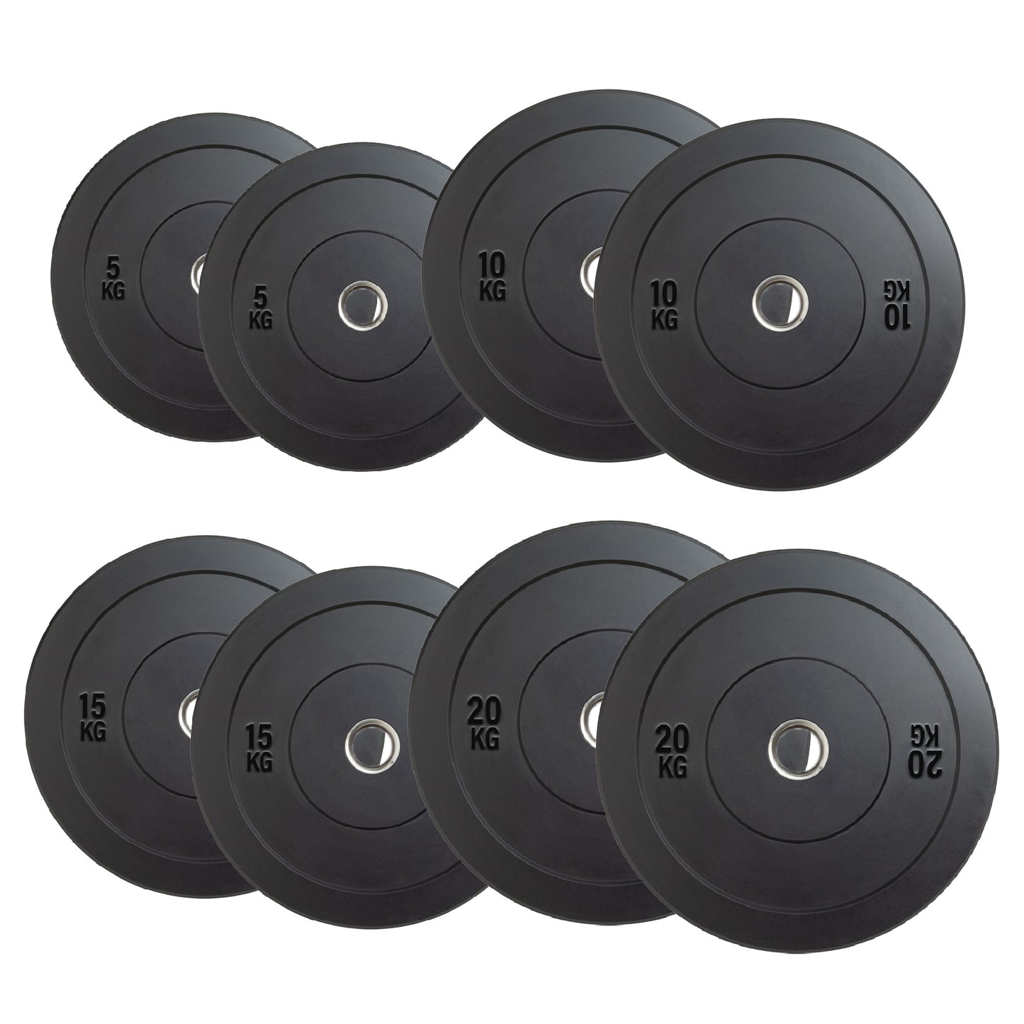 Olympic Bumper Plates – Rubber-Coated Weight Plates with 2'' Steel Insert for Weightlifting, CrossFit & Strength Training