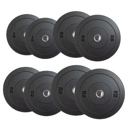 Olympic Bumper Plates – Rubber-Coated Weight Plates with 2'' Steel Insert for Weightlifting, CrossFit & Strength Training