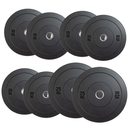Olympic Bumper Plates – Rubber-Coated Weight Plates with 2'' Steel Insert for Weightlifting, CrossFit & Strength Training