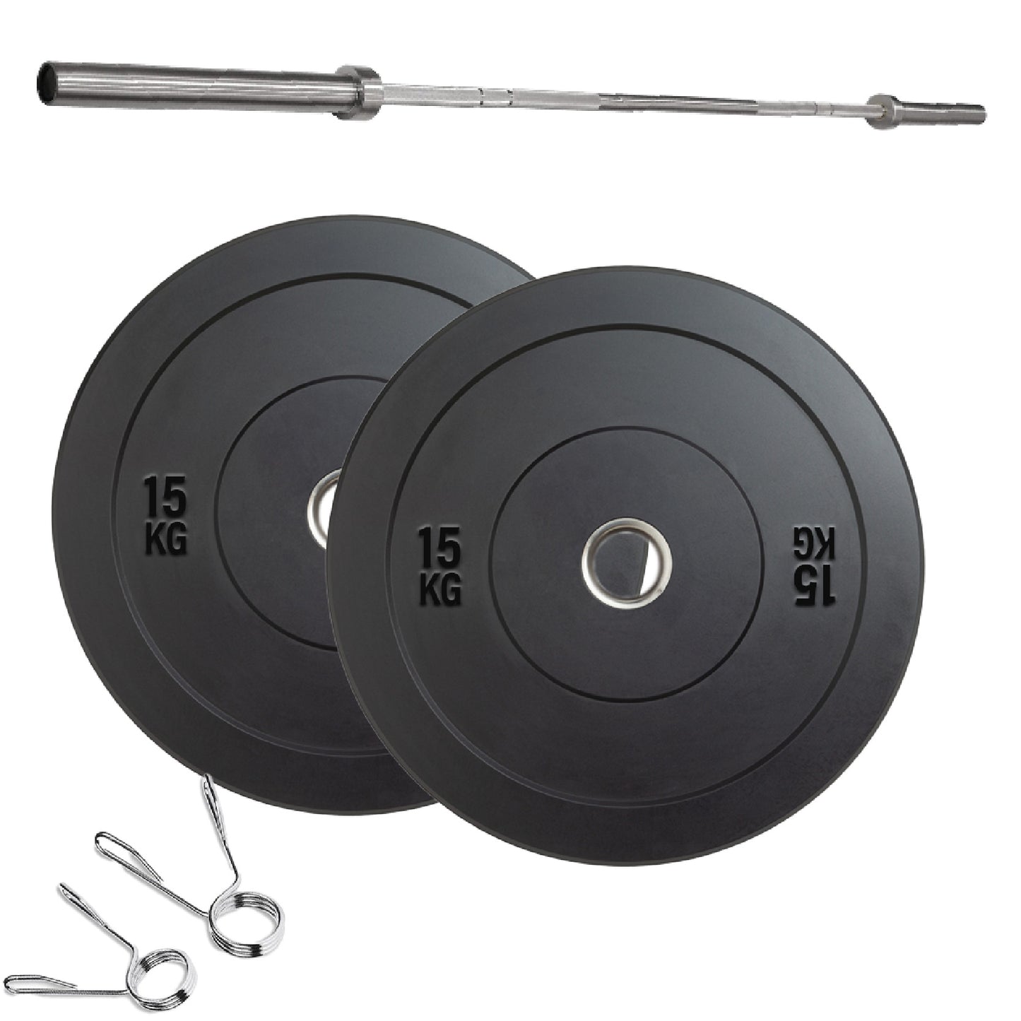 Olympic Bumper Plates – Rubber-Coated Weight Plates with 2'' Steel Insert for Weightlifting, CrossFit & Strength Training