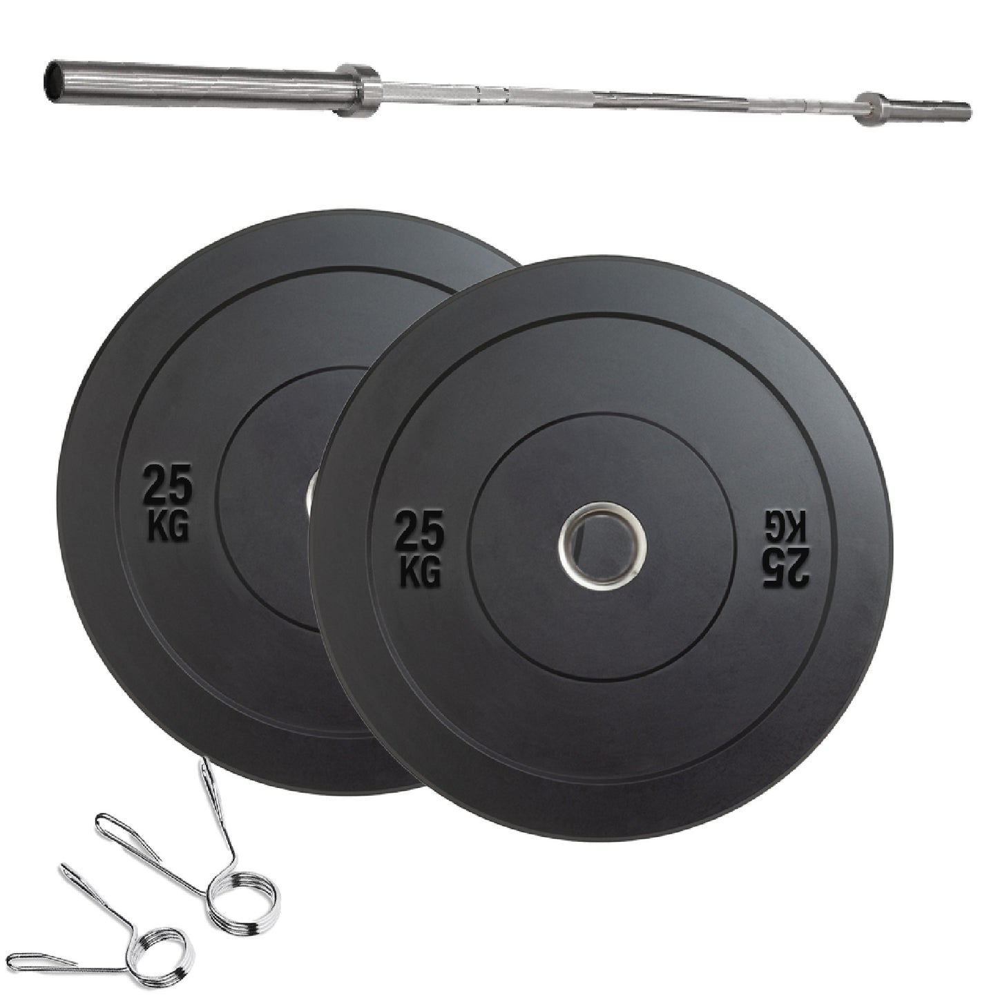 Olympic Bumper Plates – Rubber-Coated Weight Plates with 2'' Steel Insert for Weightlifting, CrossFit & Strength Training