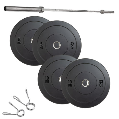 Olympic Bumper Plates – Rubber-Coated Weight Plates with 2'' Steel Insert for Weightlifting, CrossFit & Strength Training