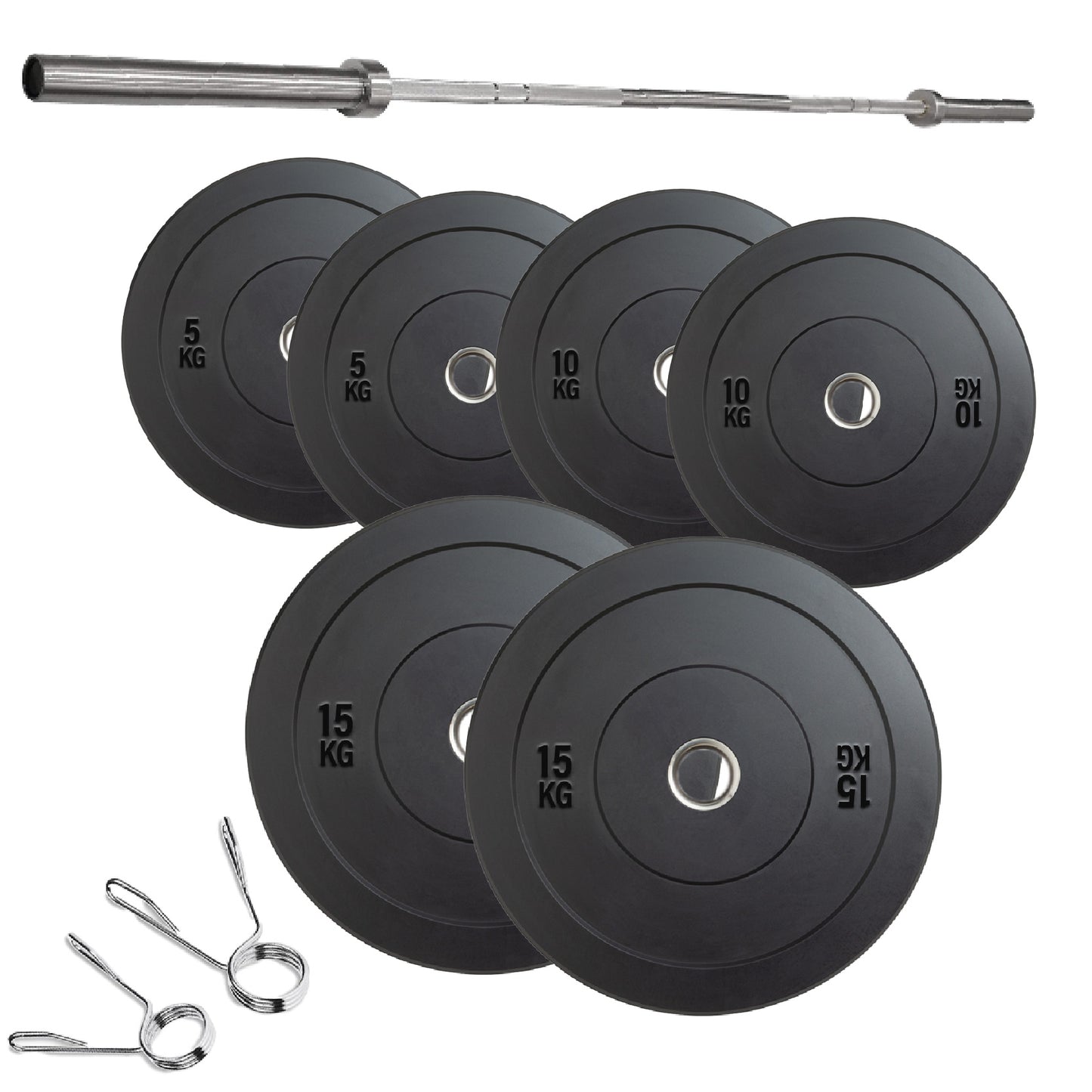 Olympic Bumper Plates – Rubber-Coated Weight Plates with 2'' Steel Insert for Weightlifting, CrossFit & Strength Training