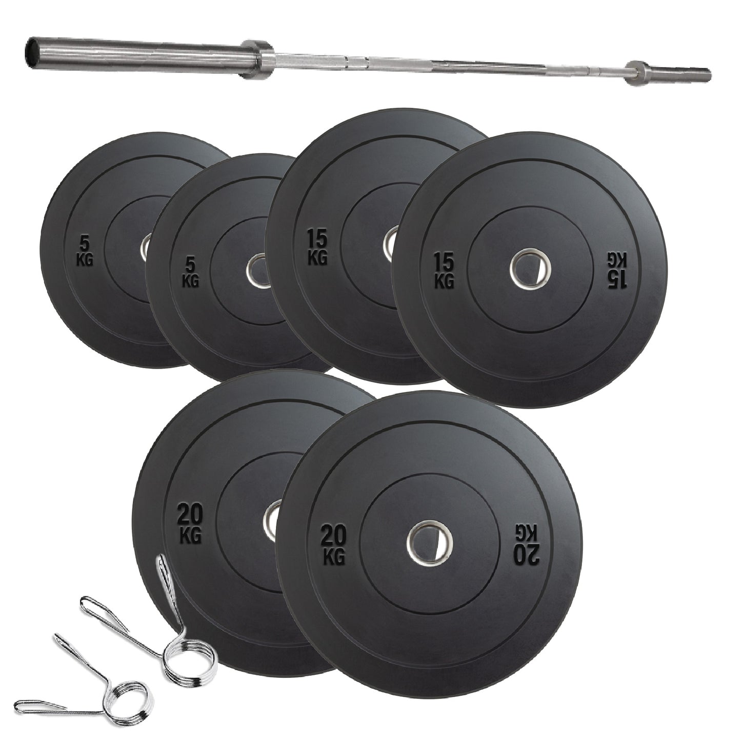 Olympic Bumper Plates – Rubber-Coated Weight Plates with 2'' Steel Insert for Weightlifting, CrossFit & Strength Training
