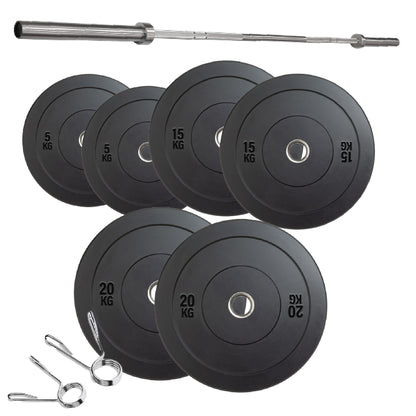 Olympic Bumper Plates – Rubber-Coated Weight Plates with 2'' Steel Insert for Weightlifting, CrossFit & Strength Training