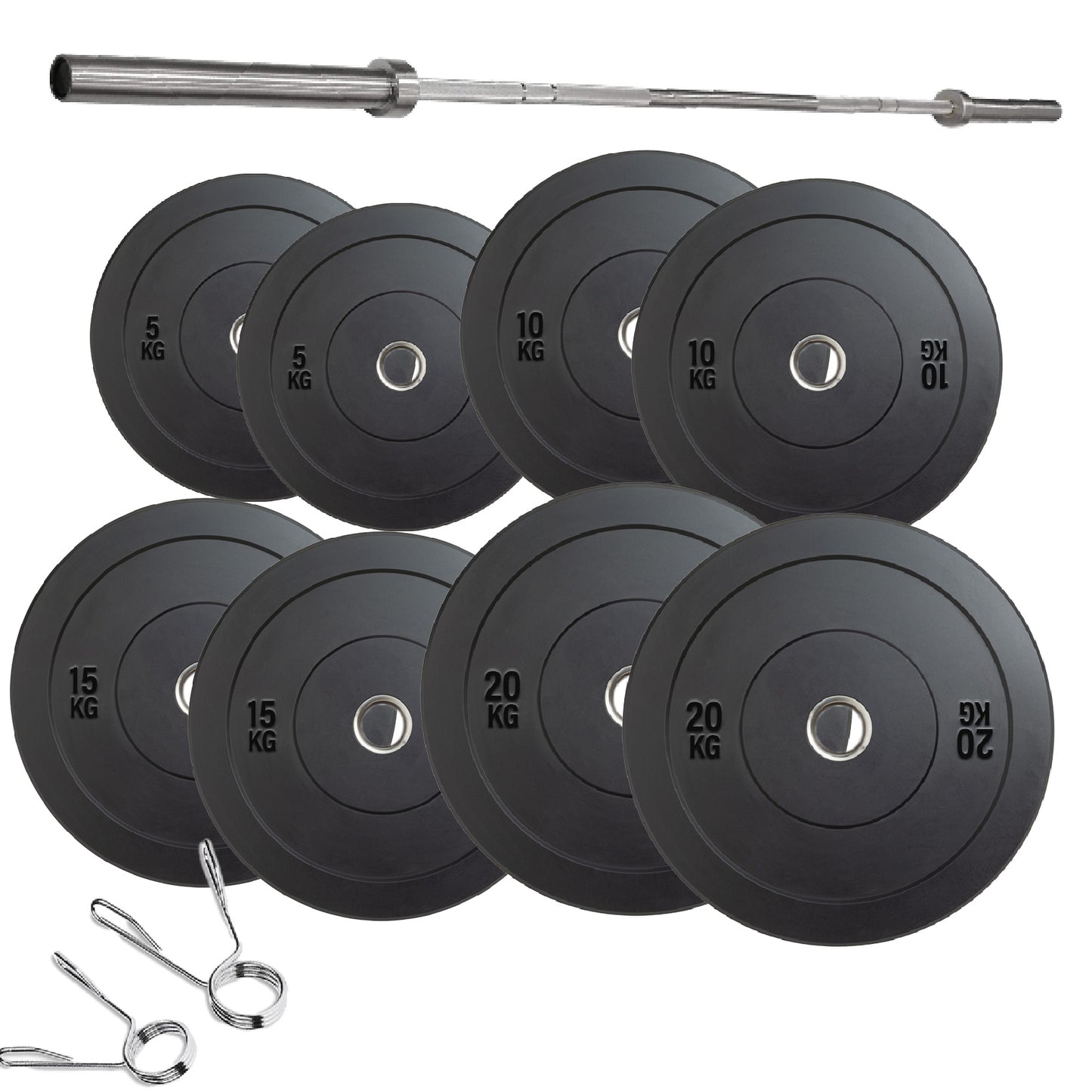Olympic Bumper Plates – Rubber-Coated Weight Plates with 2'' Steel Insert for Weightlifting, CrossFit & Strength Training