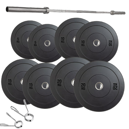 Olympic Bumper Plates – Rubber-Coated Weight Plates with 2'' Steel Insert for Weightlifting, CrossFit & Strength Training
