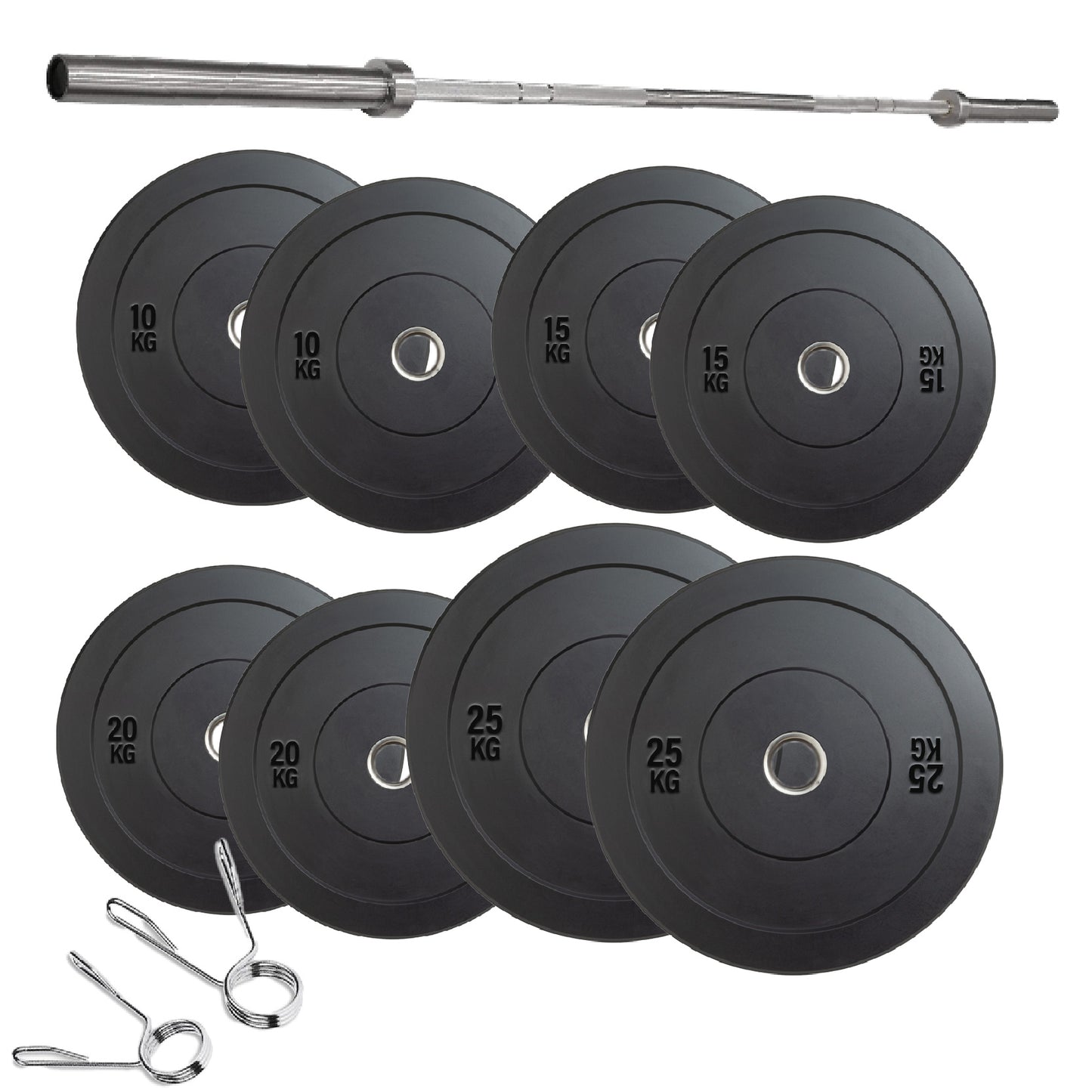 Olympic Bumper Plates – Rubber-Coated Weight Plates with 2'' Steel Insert for Weightlifting, CrossFit & Strength Training