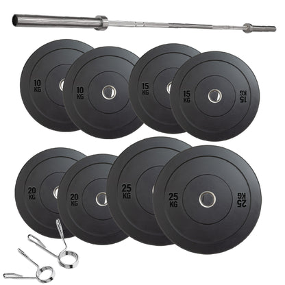 Olympic Bumper Plates – Rubber-Coated Weight Plates with 2'' Steel Insert for Weightlifting, CrossFit & Strength Training