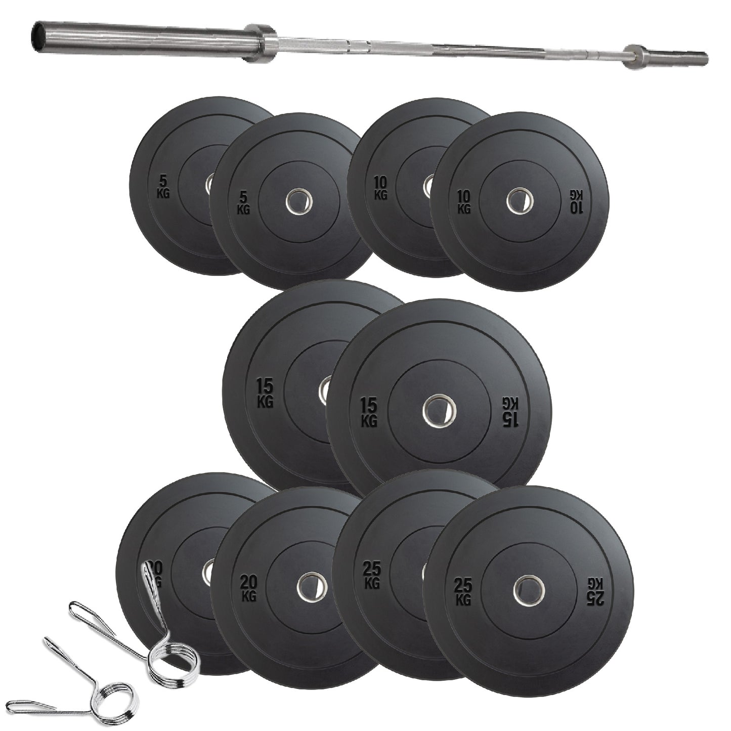 Olympic Bumper Plates – Rubber-Coated Weight Plates with 2'' Steel Insert for Weightlifting, CrossFit & Strength Training