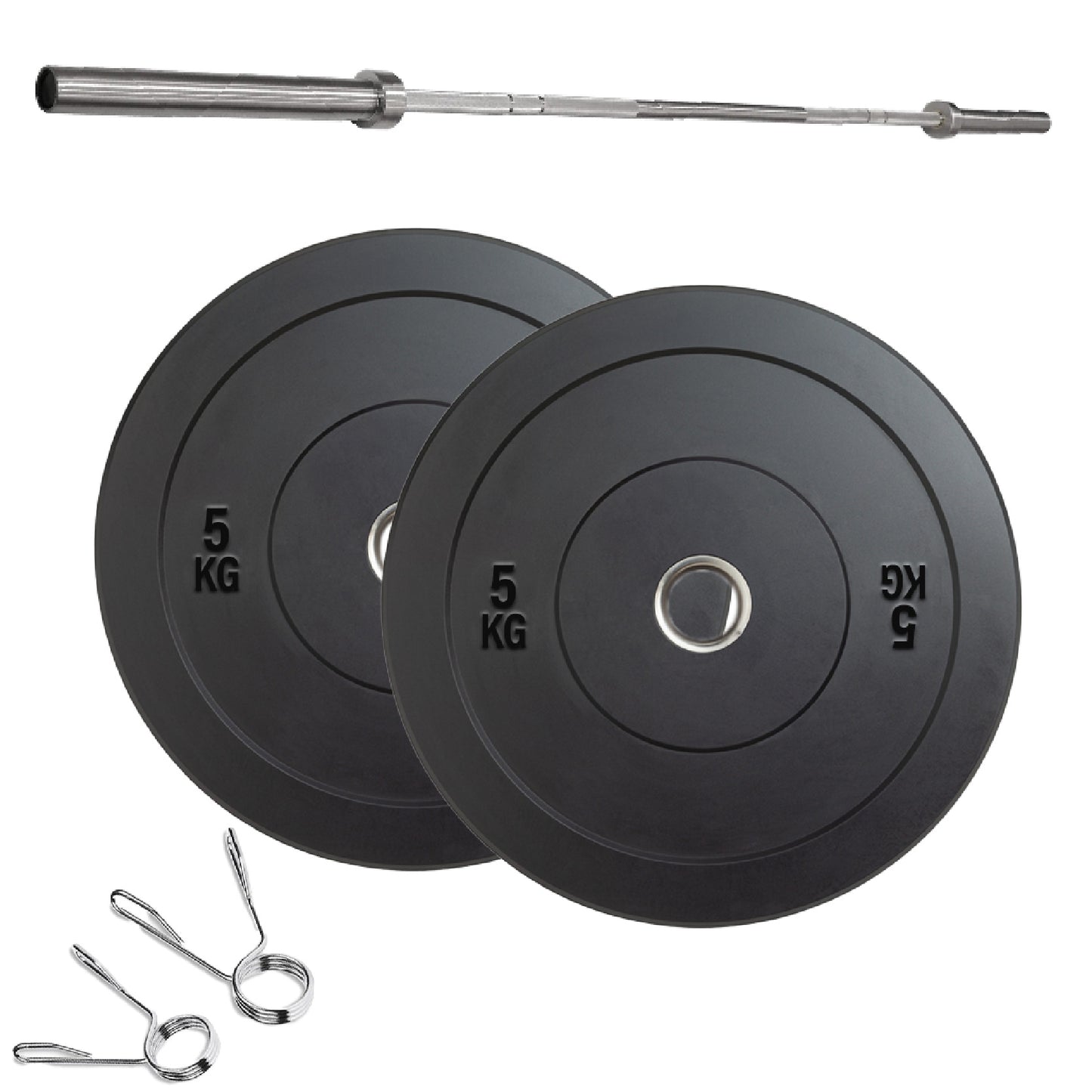 Olympic Bumper Plates – Rubber-Coated Weight Plates with 2'' Steel Insert for Weightlifting, CrossFit & Strength Training