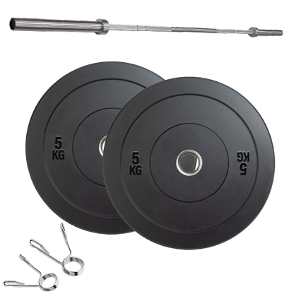 Olympic Bumper Plates – Rubber-Coated Weight Plates with 2'' Steel Insert for Weightlifting, CrossFit & Strength Training