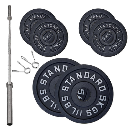Professional Cast Iron Weight Plates – Strength Training Discs for Home & Commercial Gyms – Singles, Pairs, Sets & Optional Barbells