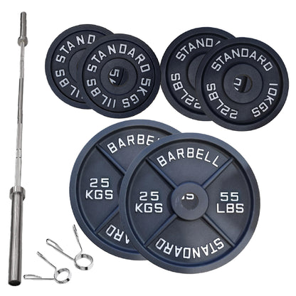 Professional Cast Iron Weight Plates – Strength Training Discs for Home & Commercial Gyms – Singles, Pairs, Sets & Optional Barbells