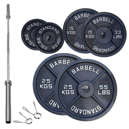 Professional Cast Iron Weight Plates – Strength Training Discs for Home & Commercial Gyms – Singles, Pairs, Sets & Optional Barbells