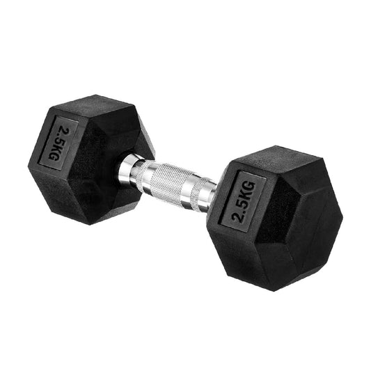 Premium Rubber-Coated Hex Dumbbells: Singles, Pairs & Complete Weight Sets from 2.5kg to 60kg - Anti-Roll Design with Ergonomic Metal Handles for Home Gym, Strength Training & Professional Bodybuilding