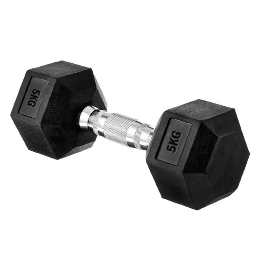 Premium Rubber-Coated Hex Dumbbells: Singles, Pairs & Complete Weight Sets from 2.5kg to 60kg - Anti-Roll Design with Ergonomic Metal Handles for Home Gym, Strength Training & Professional Bodybuilding