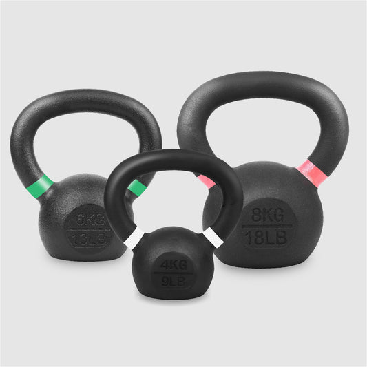 Premium Cast Iron Kettlebells - Solid Construction with Smooth Wide Handle - Multiple Weight Options for Strength Training - Home Gym Equipment for Full Body Workouts - Ideal for Swings and Lifts