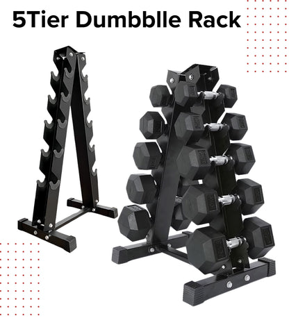 Heavy-Duty Dumbbell Storage Rack - Multi-Tier Design for Home Gym & Commercial Fitness - Available in 3, 4, 5 & 6-Tier Options - Premium Workout Weight Organization System - Steel Construction