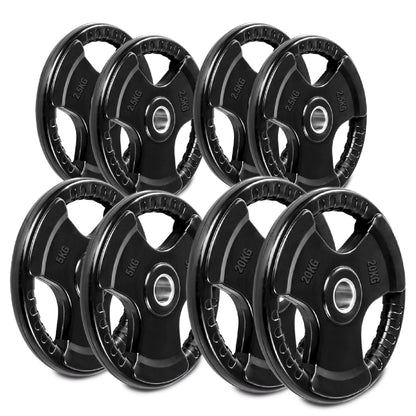 Premium Tri-Grip Olympic Weight Plate - Professional Fitness Equipment for Home and Commercial Gyms - Heavy-Duty Training Gear for Strength and Conditioning - High-Quality Exercise Accessories