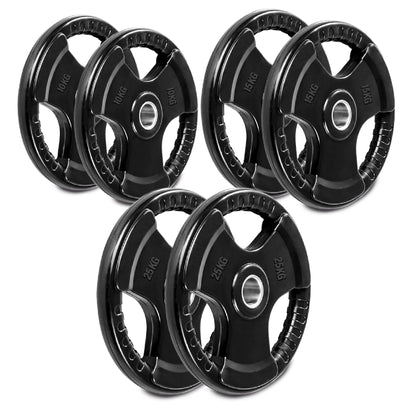 Premium Tri-Grip Olympic Weight Plate - Professional Fitness Equipment for Home and Commercial Gyms - Heavy-Duty Training Gear for Strength and Conditioning - High-Quality Exercise Accessories