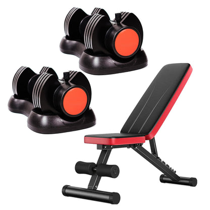 12.5kg Adjustable Dumbbell 5-in-1 – Quick Select Dial Weight Set with Steel Plates – Replace 5 Dumbbells in One for Home Gym Strength Training (2.5kg to 12.5kg)