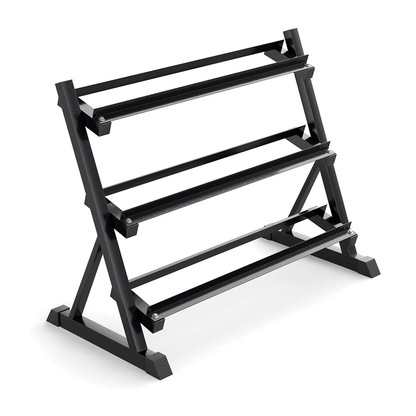 Heavy Duty Steel Tier Hex Dumbbell Rack, Compact Vertical Weight Storage Stand for Home Gym