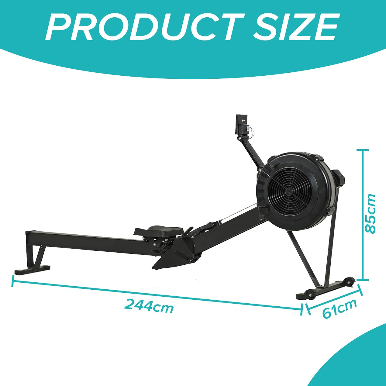 Adjustable Rowing Machine with 10 Resistance Levels – Foldable Magnetic Rower with LCD Monitor, Ergonomic Seat & Smooth Silent Operation for Home Gym Training