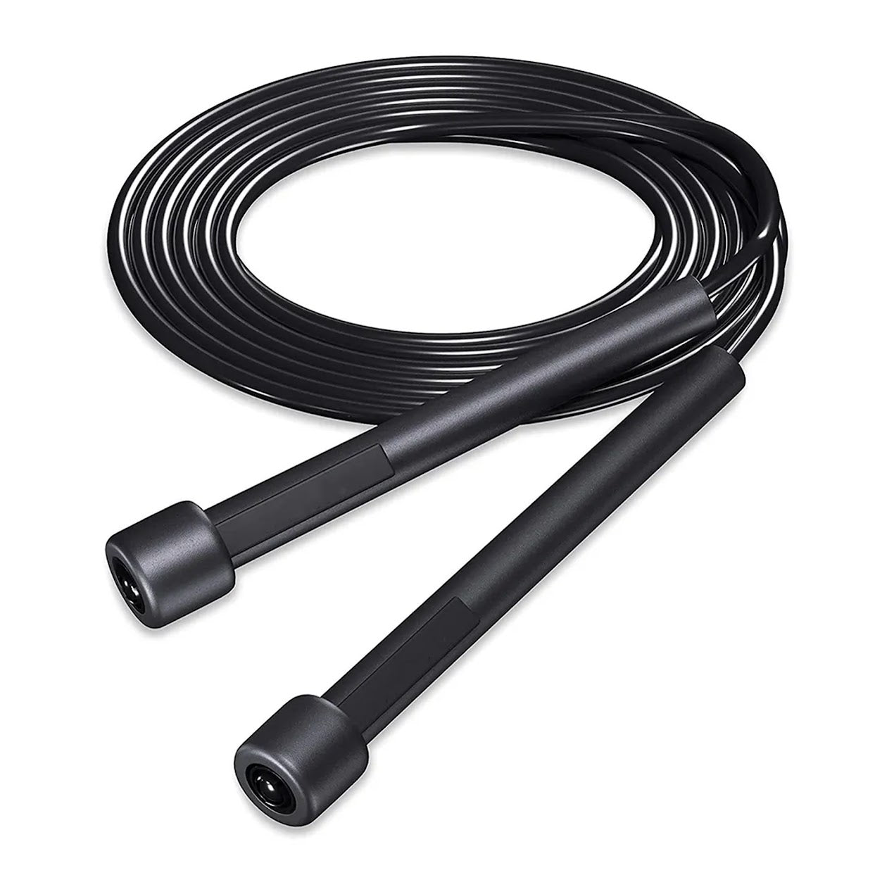 Black jump rope on a white background