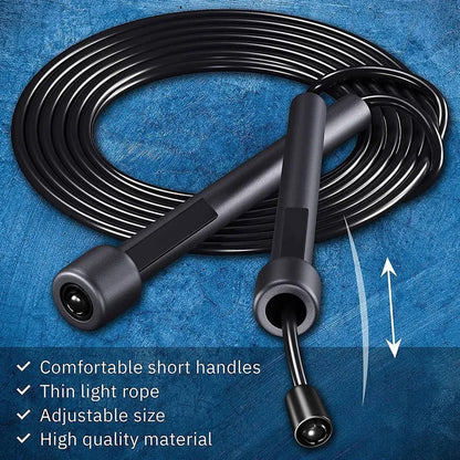 PVC Adjustable Skipping Rope – Tangle-Free Speed Jump Rope with Non-Slip Handles, Adjustable Length for Men, Women & Kids, Ideal for Boxing, MMA, Cardio & Home Workouts